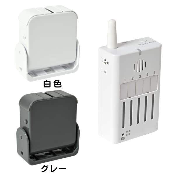 無線チャイムＸプラス　人感センサー（2色）と携帯チャイムの画像