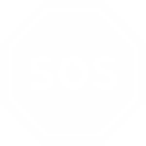 SOS　八角形のアイコン　白色