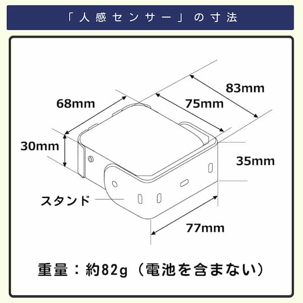 無線チャイムXプラス 人感センサーの寸法