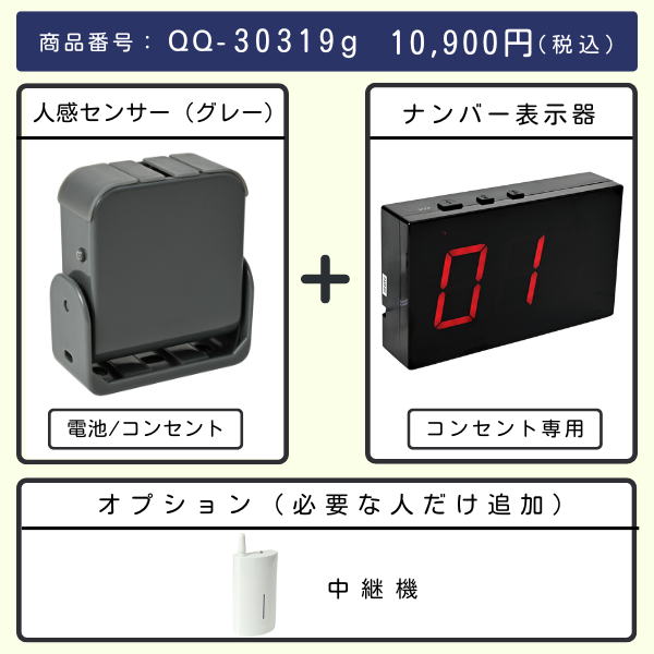 人感センサー＆ナンバー表示器 場所を区別してお知らせ | 無線チャイム 