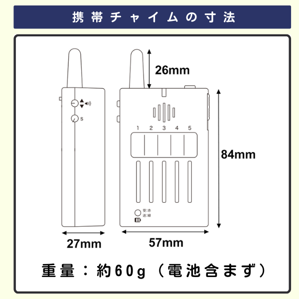 携帯チャイムの寸法