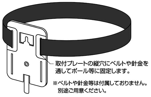 取付プレートにベルトを通したイラスト