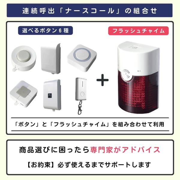 無線チャイムXプラス 選べるボタン6種 + フラッシュチャイム