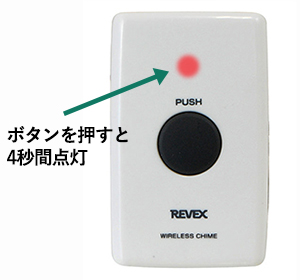 呼出ボタンを押すと赤色LEDが4秒間点灯します