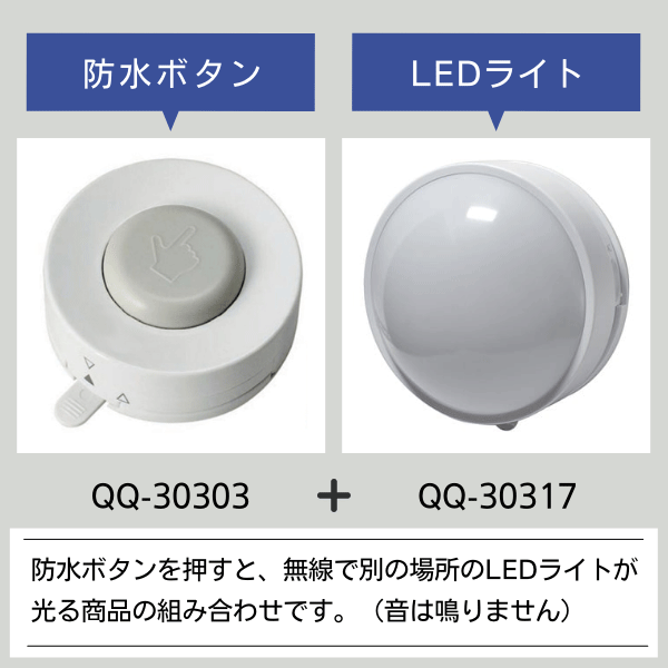 無線チャイムXプラス 防水ボタン・LEDライトセット