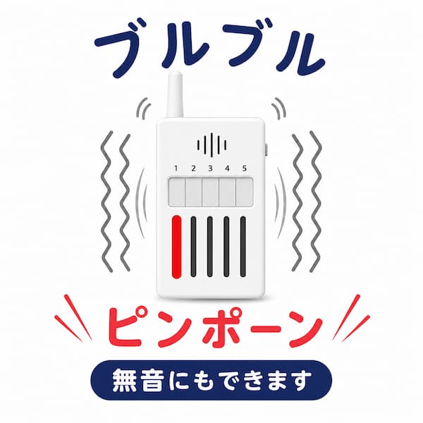 振動と音で来客を知らせる携帯型ワイヤレスチャイム受信機のイメージ画像